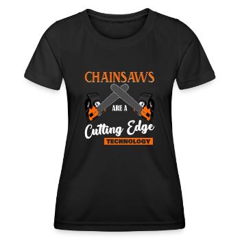 Chainsaw Joke Chain Saw - Women's Functional T-Shirt - black - Front - AI Model Female 172 light (172cm)