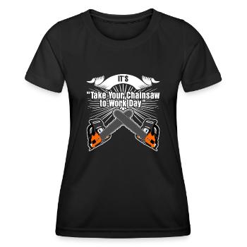 Chain Saw Day Chainsaw - Women's Functional T-Shirt - black - Front - AI Model Female 172 light (172cm)