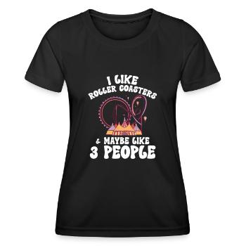 Achterbahn Rollercoaster Freizeitpark - Frauen Funktions-T-Shirt - Schwarz - Vorne - AI Model Female 172 light (172cm)
