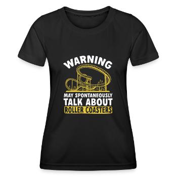Achterbahn Rollercoaster Freizeitpark - Frauen Funktions-T-Shirt - Schwarz - Vorne - AI Model Female 172 light (172cm)