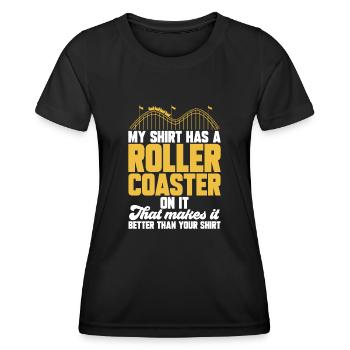 Achterbahn Rollercoaster Freizeitpark - Frauen Funktions-T-Shirt - Schwarz - Vorne - AI Model Female 172 light (172cm)