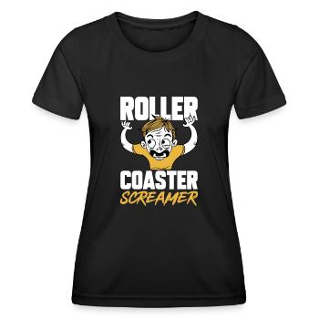 Achterbahn Rollercoaster Freizeitpark - Frauen Funktions-T-Shirt - Schwarz - Vorne - AI Model Female 172 light (172cm)