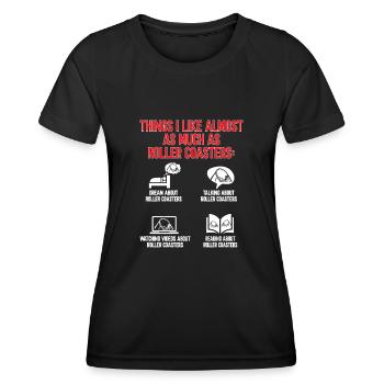 Achterbahn Rollercoaster Freizeitpark - Frauen Funktions-T-Shirt - Schwarz - Vorne - AI Model Female 172 light (172cm)