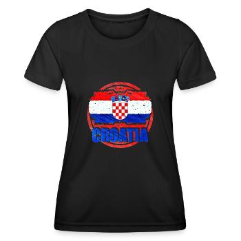 Kroatien - Frauen Funktions-T-Shirt - Schwarz - Vorne - AI Model Female 172 light (172cm)