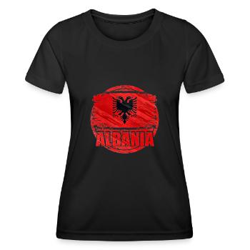 Albanien - Frauen Funktions-T-Shirt - Schwarz - Vorne - AI Model Female 172 light (172cm)