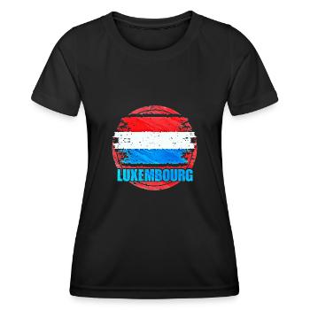Luxemburg - Frauen Funktions-T-Shirt - Schwarz - Vorne - AI Model Female 172 light (172cm)