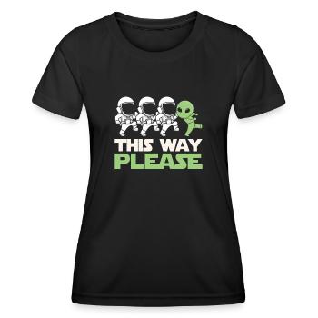 Colonisation de l’espace - T-shirt sport Femme - noir - Devant - AI Model Female 172 light (172cm)