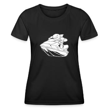 Jet Ski Hai - Frauen Funktions-T-Shirt - Schwarz - Vorne - AI Model Female 172 light (172cm)