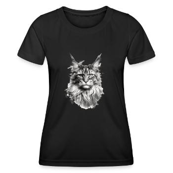 Maine Coon chat chat amant de chat cadeau Coony - T-shirt sport Femme - noir - Devant - AI Model Female 172 light (172cm)