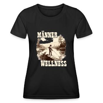 Angler Herren Shirt für Sportfischer Hobby Angler - Frauen Funktions-T-Shirt - Schwarz - Vorne - AI Model Female 172 light (172cm)