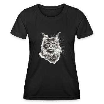 Maine coon Katzenbesitzer Geschenk Katzenhalter - Frauen Funktions-T-Shirt - Schwarz - Vorne - AI Model Female 172 light (172cm)