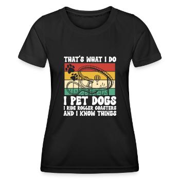 Achterbahn Rollercoaster Freizeitpark - Frauen Funktions-T-Shirt - Schwarz - Vorne - AI Model Female 172 light (172cm)