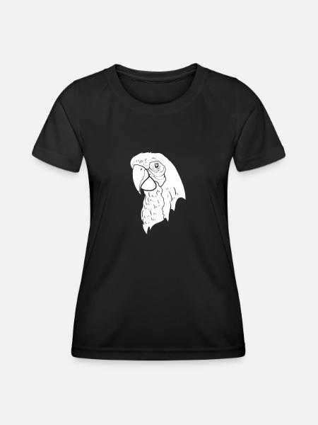 Papagei - Frauen Funktions-T-Shirt - Schwarz