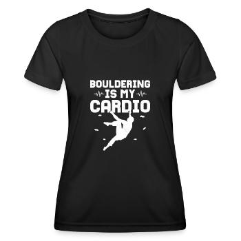 L’escalade de bloc est mon bloc d’escalade cardio - T-shirt sport Femme - noir - Devant - AI Model Female 172 light (172cm)