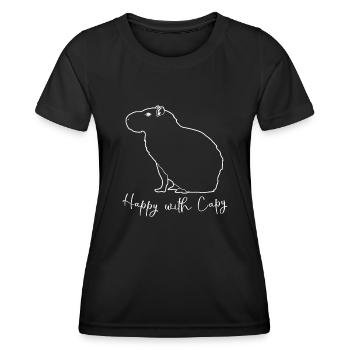 Capybara Happy Capybaras - Frauen Funktions-T-Shirt - Schwarz - Vorne - AI Model Female 172 light (172cm)