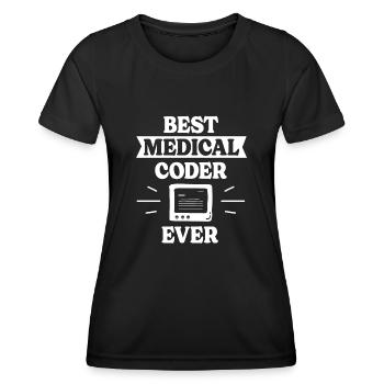 Spécialiste du codage de codeur médical - T-shirt sport Femme - noir - Devant - AI Model Female 172 light (172cm)