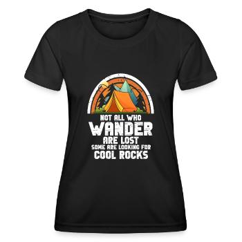 Wandern Sie auf der Suche nach kühlen Felsen - Frauen Funktions-T-Shirt - Schwarz - Vorne - AI Model Female 172 light (172cm)