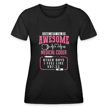 Medizinischer Kodierer Kodierfachkraft - Frauen Funktions-T-Shirt - Schwarz - Vorne - AI Model Female 172 light (172cm)