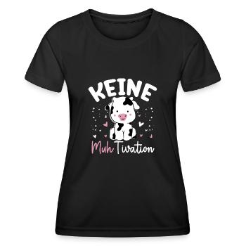 Kuh Keine Muhtivation Süße Kuh - Frauen Funktions-T-Shirt - Schwarz - Vorne - AI Model Female 172 light (172cm)