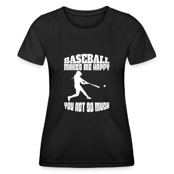 Baseball Baseballer Joueurs de baseball Équipe de baseball - T-shirt sport Femme - noir - Devant - AI Model Female 172 light (172cm)
