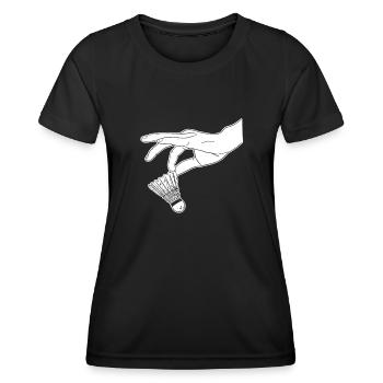 Badminton Federball - Frauen Funktions-T-Shirt - Schwarz - Vorne - AI Model Female 172 light (172cm)