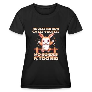 Kaninhop Trainiere mit Herz für dein Häschen - Frauen Funktions-T-Shirt - Schwarz - Vorne - AI Model Female 172 light (172cm)