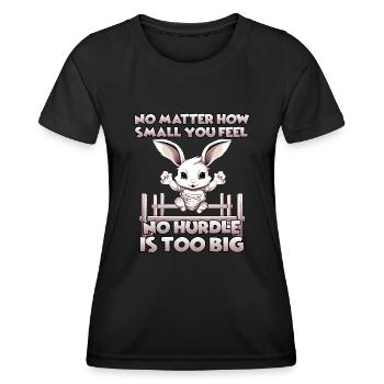 Kaninhop adventure: agility for your rabbit - Women's Functional T-Shirt - black - Front - AI Model Female 172 light (172cm)