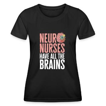 Neurologie Krankenschwester Gehirn Neurologin - Frauen Funktions-T-Shirt - Schwarz - Vorne - AI Model Female 172 light (172cm)