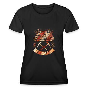 Minenarbeiter Geschenk für Bergmänner Bergbau - Frauen Funktions-T-Shirt - Schwarz - Vorne - AI Model Female 172 light (172cm)