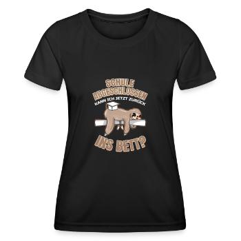 Schulabschluss Lustig Abschluss Realschule - Frauen Funktions-T-Shirt - Schwarz - Vorne - AI Model Female 172 light (172cm)