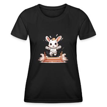 Kaninhop Fun game and exercise for your rabbit - Women's Functional T-Shirt - black - Front - AI Model Female 172 light (172cm)