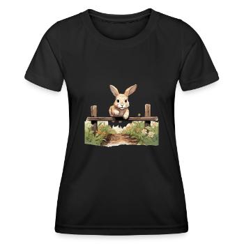Kaninhop Training und Spaß für Häschen Kaninhop - Frauen Funktions-T-Shirt - Schwarz - Vorne - AI Model Female 172 light (172cm)