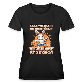 DreamyHopper Kaninhop Geschenk für Kaninchenhalter - Frauen Funktions-T-Shirt - Schwarz - Vorne - AI Model Female 172 light (172cm)