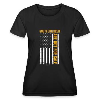 God's Children Are Not For Sale Christian Children - Women's Functional T-Shirt - black - Front - AI Model Female 172 light (172cm)