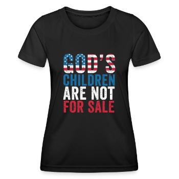 Gottes Kinder sind nicht käuflich zu erwerben - Frauen Funktions-T-Shirt - Schwarz - Vorne - AI Model Female 172 light (172cm)
