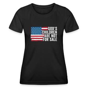 Gottes Kinder sind nicht käuflich zu erwerben - Frauen Funktions-T-Shirt - Schwarz - Vorne - AI Model Female 172 light (172cm)