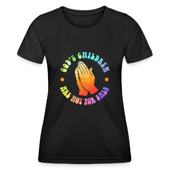 Gottes Kinder sind nicht käuflich zu erwerben - Frauen Funktions-T-Shirt - Schwarz - Vorne - AI Model Female 172 light (172cm)