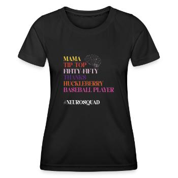 Neurologie, Infirmière, Cerveau, Neurologue - T-shirt sport Femme - noir - Devant - AI Model Female 172 light (172cm)