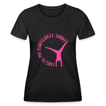 C’est mon motif de roue de charrette - T-shirt sport Femme - noir - Devant - AI Model Female 172 light (172cm)