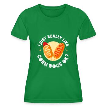 J’aime vraiment les chiens de maïs ok - T-shirt sport Femme - vert - Devant - AI Model Female 172 dark (172cm)