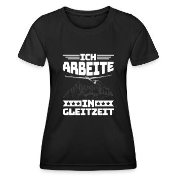 Segelflieger Segelflugzeug Gleitzeit - Frauen Funktions-T-Shirt - Schwarz - Vorne - AI Model Female 172 light (172cm)