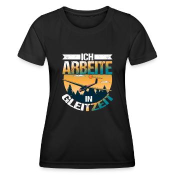 Segelflieger Segelflugzeug Gleitzeit - Frauen Funktions-T-Shirt - Schwarz - Vorne - AI Model Female 172 light (172cm)