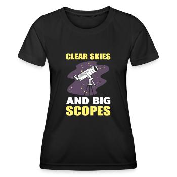 Astronomy Clear Skies And Big Scopes Telescope - Women's Functional T-Shirt - black - Front - AI Model Female 172 light (172cm)
