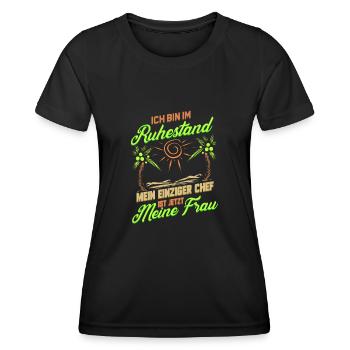 Ruhestand Lustig für Rentner Ehemann Opa Abschied - Frauen Funktions-T-Shirt - Schwarz - Vorne - AI Model Female 172 light (172cm)