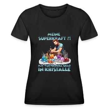 Zauber der Mineralien Kristalle Kristallzüchter - Frauen Funktions-T-Shirt - Schwarz - Vorne - AI Model Female 172 light (172cm)