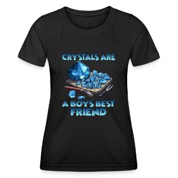 GemStoneCrafts Cadeaux de cristaux enchantés - T-shirt sport Femme - noir - Devant - AI Model Female 172 light (172cm)