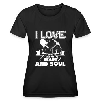 Miner I Love Miner - Women's Functional T-Shirt - black - Front - AI Model Female 172 light (172cm)