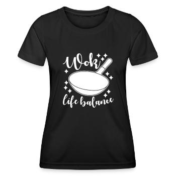 Poêle de cuisson wok - T-shirt sport Femme - noir - Devant - AI Model Female 172 light (172cm)