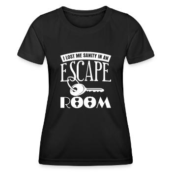 Blague de jeu d’évasion - T-shirt sport Femme - noir - Devant - AI Model Female 172 light (172cm)