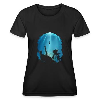 Wreck Diver Gift for Shipwreck - Women's Functional T-Shirt - black - Front - AI Model Female 172 light (172cm)